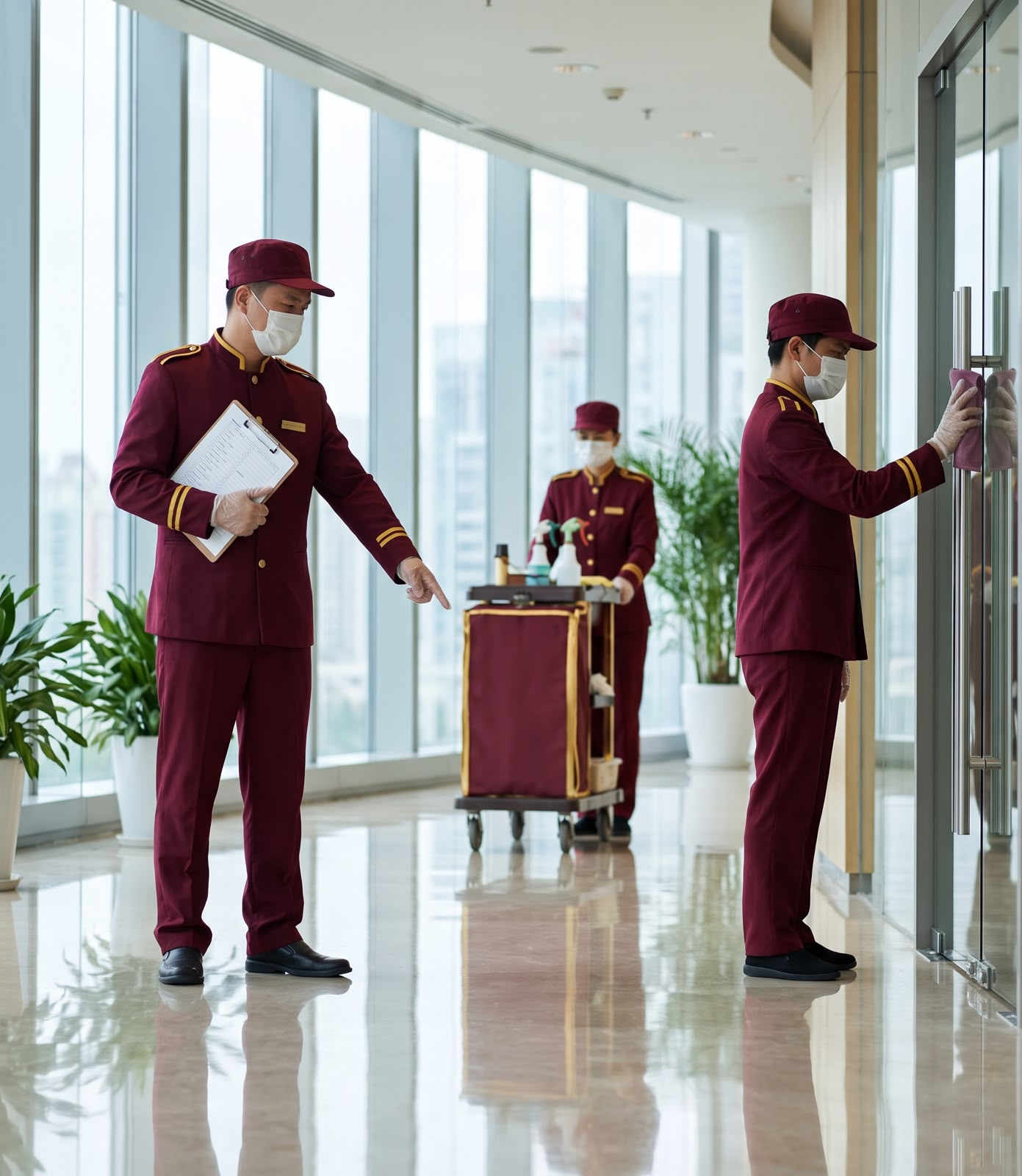 Professional cleaning team at work - SIMHUAT SERVICES PTE. LTD.